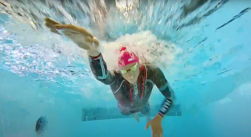 Leander Scheer im Wasserkanal